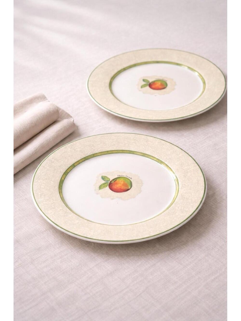 Grafton Living England 1990s Fruit Delight 2 Fine Bone China Salad Plates, 8.25”